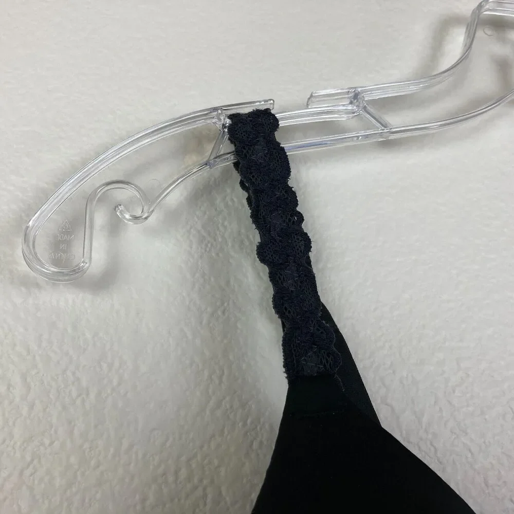 Natori 732080 Pure Luxe Plunge T-Shirt Lined Underwire Bra Black US Size 34 DDD